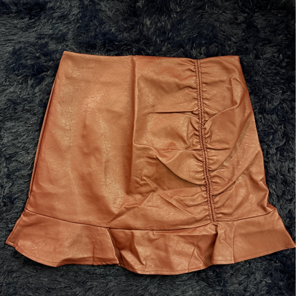 She + Sky Faux Leather Skirt